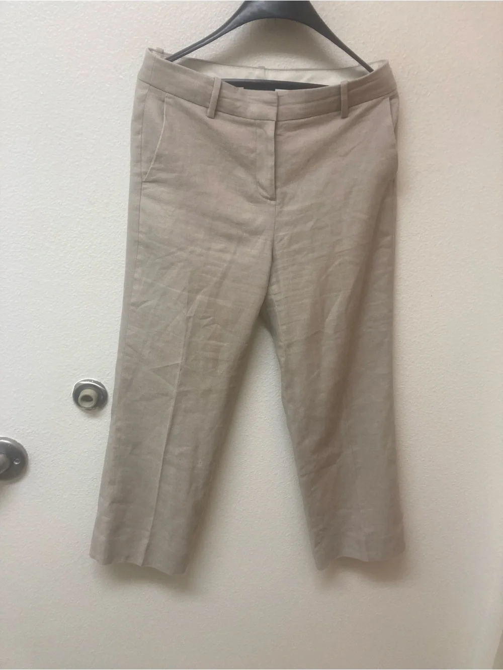 NWOT J. CREW Linen Blend Ecru Trousers Professional Sophisticated (6)